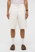 Oversize Bermuda Denim Shorts, Ecru