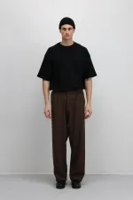 Baggy Fit Kumaş Pantolon Kahve
