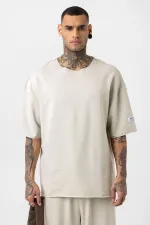 Etiket Detaylı Oversize Eşofman Takım Buz Grisi