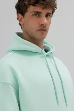 Sweat à capuche basique oversize menthe