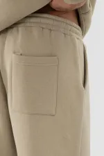 Pantalon de survêtement basique à chevilles élastiquées, kaki
