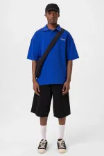 Polo Yaka Oversize Tişört Saks