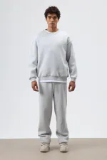 Sweat-shirt basique oversize délavé gris clair