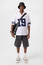 T-shirt oversize imprimé en jersey blanc