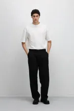 Baggy Fit Kumaş Pantolon Siyah