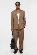 Tek Düğme Oversize Takım Elbise Vizon