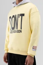 Sweat-shirt oversize imprimé bicolore jaune