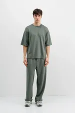 Modal Blend Baggy Sweatpants Khaki