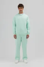 Sweat-shirt basique à col rond oversize menthe
