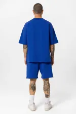 Young Atelıer Baskılı Şort Takım Saks