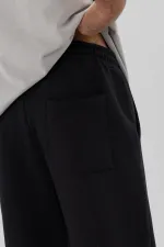 Basic Sweatpants with Elasticated Cuffs, Black