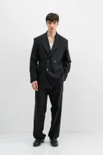 Costume croisé oversize noir