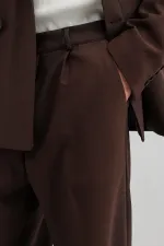 Costume croisé oversize marron