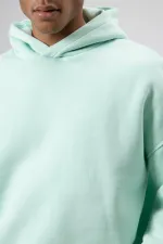 Basic Oversize Seamless Hooded Sweatshirt Mint