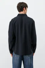 Chemise oversize en modal noir