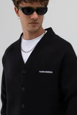 Sweat-shirt oversize à boutons noir