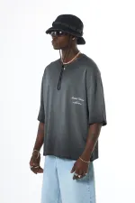 Yıkamalı Crop Tişört Siyah