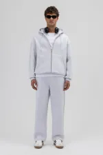 Sweat-shirt à capuche basique oversize zippé chiné