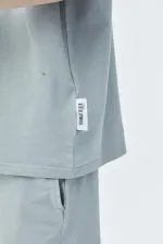 Delik Detaylı Oversize Eşofman Takım Gri