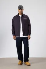 Oversize Baskılı Günlük Kareli Gömlek Bordo