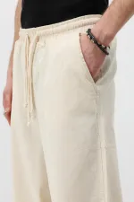 Super Baggy Fit Keten Pantolon Naturel