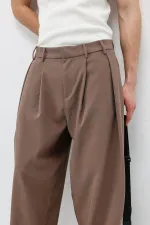 Barrel Fit Tailored Pantolon Vizon