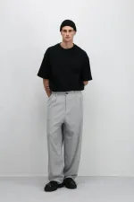 Baggy Fit Kumaş Pantolon Gri