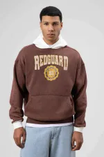 Sweat à capuche imprimé oversize, couleur café