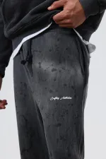 Yıkamalı Oversize Eşofman Takım Siyah