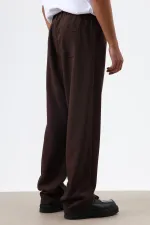 Baggy Fit Kumaş Pantolon Kahve
