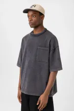 Washed Oversize Pocket T-Shirt Black Washed Oversize Pocket T-Shirt Black