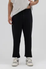 Basic Sweatpants with Elasticated Cuffs, Black