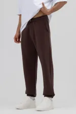 Basic Paça Lastikli Eşofman Alt Kahve