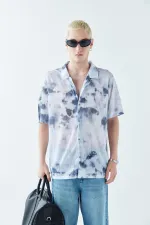 Patterned Corduroy Oversize Shirt Pattern-9