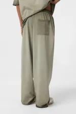 Yıkamalı Oversize Eşofman Takım Açık Haki