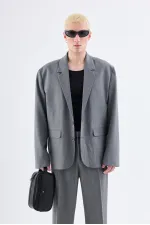 Klasik Oversize Takım Elbise Gri