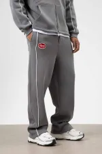 Çizgi Detaylı Oversize Eşofman Takım Füme