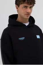 Sweat-shirt oversize noir imprimé au dos