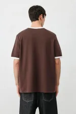 Kısa Kollu Regular Fit Tişört Kahve