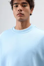 Sweat-shirt basique oversize délavé turquoise