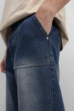 Jean ample à poches, teinte verte