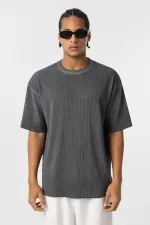 T-shirt noir oversize basique ottoman délavé