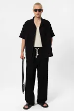 Basic Alt Üst Gömlek Takım Siyah