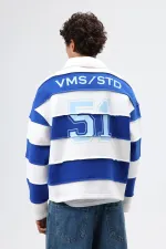 Sweat-shirt oversize à rayures imprimées, écru