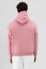 Sweat à capuche oversize basique saumon