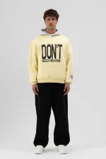 Sweat-shirt oversize imprimé bicolore jaune