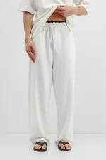 Modal Karışımlı Baggy Eşofman Alt Ekru