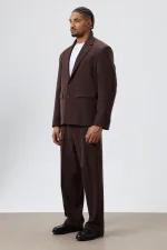 Oversize  Takım Elbise Koyu Kahve