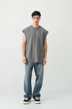 Basic Sleeveless T-Shirt, Dark Gray