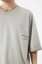 Yıkamalı Crop Tişört Taş